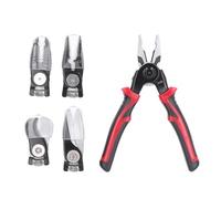 Multifunctional Pliers Set 5 in 1 | High Carbon Steel Interchangeable Heads for Cutting/Stripping/Crimping | Electrician Tool Kit with Storage Box