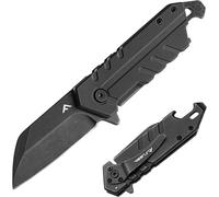 Multifunctional Pocket Knife,Folding Knife With G10 Handle,Bottle Opener,Belt Clip,Survival Knife For Camping,Hiking,Travel,Mountaineering-Black