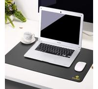 Multifunctional PU Leather Desk Case,Waterproof,Non-Slip Anti-Dirty Mouse Mat for Office,Home and Travel (Black/Red)