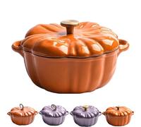 Multifunctional Pumpkin Dutch Oven Pot, 3.9-Quart Cast Iron Dutch Oven with Lid, Pumpkin Pots with Lid for Cooking, Halloween Thanksgiving Decorative Cookware (Orange #1 6.3in)