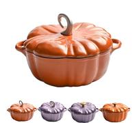 Multifunctional Pumpkin Dutch Oven Pot, 3.9-Quart Cast Iron Dutch Oven with Lid, Pumpkin Pots with Lid for Cooking, Halloween Thanksgiving Decorative Cookware (Orange #2 7.8in)