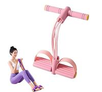 Multifunctional Tension Cord, 6 Tube Foot Pedal Fitness Resistance Bands with Handles, Pedal Resistance Bands for Waist and Strength Trainers (Pink)