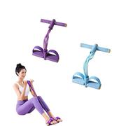 Multifunctional Tension Cord, 6 Tube Foot Pedal Fitness Resistance Bands with Handles, Pedal Resistance Bands for Waist and Strength Trainers (Blue+Purple)