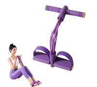 Multifunctional Tension Cord, 6 Tube Foot Pedal Fitness Resistance Bands with Handles, Pedal Resistance Bands for Waist and Strength Trainers (Purple)