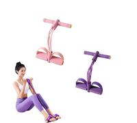 Multifunctional Tension Cord, 6 Tube Foot Pedal Fitness Resistance Bands with Handles, Pedal Resistance Bands for Waist and Strength Trainers (Purple+Pink)