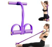 Multifunctional Tension Cord, Foot Pedal Resistance Band for Women, Foot Resistance Bands with Handles, Multifunction Tension Rope, 4/6/8 Tube Elastic Yoga Pedal Puller (Purple,4 Tube)