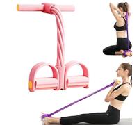 Multifunctional Tension Cord, Foot Pedal Resistance Band for Women, Foot Resistance Bands with Handles, Multifunction Tension Rope, 4/6/8 Tube Elastic Yoga Pedal Puller (Pink,8 Tube)