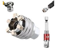 Multifunctional Universal Socket Wrench Tool,10-19mm Universal Socket Tool Adjustable Drive Socket Wrench Sleeve,Magic Sleeve Sturdy Steel Drive Socket,for 3/8" Drive Ratchet Torque Wrench