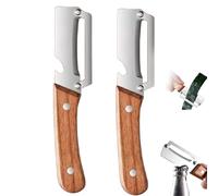 Multifunctional Vegetable Graters, Premium Grade Fruit And Vegetable slicer With Wooden Handle And Bottle Opener Stainless Steel Sharp Blades Carrot Peeler Potato Peeler (2)