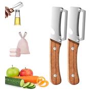 Multifunctional Vegetable Peeler, Stainless Steel 2-in-1 Multifunctional Fruit Peeler with Bottle Opener, Sharp Blade Kitchen Tool for Potato, Carrot, Apple & Orange, Ergonomic Easy Peeler (2Pcs)