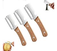Multifunctional Vegetable Peeler, Stainless Steel Vegetable Peeler, 2 in 1 Zero Snag Wooden Handle Opener,Kitchen for Potato,Carrot,Pumpkin (3pc)