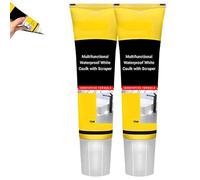 Multifunctional Waterproof White Caulk with Scraper,Stronger Adhesion Caulking Sealant for Kitchen&Bathroom,Sink Caulking Sealant,White Caulking Silicone Waterproof,Quick-Drying Shrink Crack Proof (2)