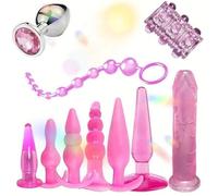 Multifunktionale Zuhause Glatte GläNzende Stretching üBung 10-Teiliges Set, Exquisite Kompakte Tragbare ZubehöR FüR Outdoor Carry + Y10 (Pink)