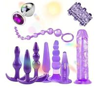 Multifunktionale Zuhause Glatte GläNzende Stretching üBung 10-Teiliges Set, Exquisite Kompakte Tragbare ZubehöR FüR Outdoor Carry + Y10 (Lila)