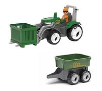 MultiGO Farm 2+1 Set bac à Sable Jouet pour Enfants à partir de 3 Ans et Plus, Agriculteur avec Tracteur, Jouet de Sable pour Jeux de Plein air, Voiture de Jardin