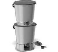 Multikraft Seau de Compostage Bokashi Organko "Essential Grey" - 15,3 L - 2 Seaux