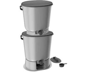Multikraft Seau de Compostage Bokashi "Organko Essential Grey" | 15,3 L - 2 Seaux