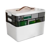 Multilayer Pill Organizer - Desk Storage Case | Lightweight Travel Gear Holder | 3-Layer Portable Pill Box | Damp-Proof Tablet Container For Dressing Table Bathroom Camping Family Outdoors