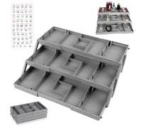 Multilevel Smart Drawer Organizer, 2 Tiers/3 Multi-Drawer Storage Organizer, Multi Level Expandable Drawers Organizers, Foldable, for Office, Kitchen, Desk, Makeup, Jewelry (3)