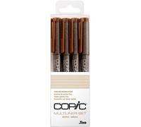 Multiliner Set, Sepia, 4 Fineliner Dans Différentes Épaisseurs De Trait, Crayons À Dessin Avec Une Pointe Fine Et De L'encre Pigmentée Résistante À L'eau[X548]