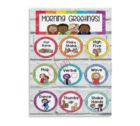 Multilingual Greetings Choices Poster with Classroom Rules for Inclusive Learning Space(Unframed,16x24inch(40x60cm))