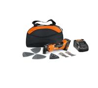 FEIN Multimaster AMM 500 Plus 2.0 Ah NYLON BAG EDITION, avec 18 accessoires pour scier et poncer, compatible avec batteries AMPShare/Bosch18 V, une batterie 18V/2Ah et un chargeur. Avec sac en nylon.