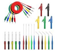 Multimeter Test Leads Kit, Professional Multitester Alligator Clip Leads, 25-Piece Complete Kit with Test Clamps and Wire Piercing Probes, Durable Electrical Testing Tool for Multimeter, Voltmeter