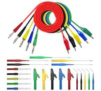 Multimeter Test Leads Kit - PVC Alloy 20x10x3cm | 25X Professional Multitester Leads Set, Alligator Clip Test Clamps | Wire Piercing Probes For Multimeter Voltmeter Clamp Meter Use