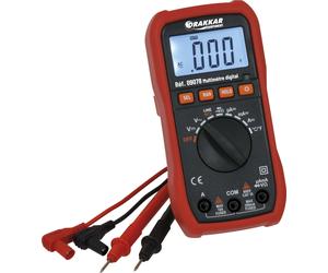 Multimètre digital échelle automatique Cat III 600V avec sonde température DRAKKAR - 09078
