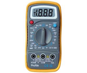 Multimètre digital - mini - 600V - catégorie 3 - jaune
