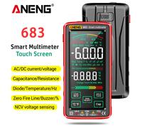 Multimètre intelligent ANENG 683 rechargeable haut de gamme tactile 6000 points, testeur de tension AC/DC, outil de mesure de courant 683 Black