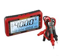 Multimètre numérique 4000 points, voltmètre TRMS à plage automatique avec rétroéclairage LCD, tension AC/DC, résistance, capacité, température, conservation des données pour électriciens (écran rouge