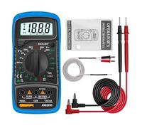 Multimètre numérique AN8205C AC/DC, ampèremètre, voltmètre, ohmmètre, testeur avec rétroéclairage for thermocouple, portable(AN8205C blue)
