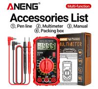 Multimètre numérique ANENG SZ308 - Testeur de courant AC/DC, de tension et de résistance, écran LCD pour électricien, test de résistance et d'onde carrée SZ308 black