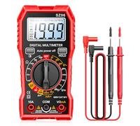 Multimètre numérique avec 1999 comptes, voltmètre pour tension CA/CC, courant CC, continuité, résistance, diode avec grand écran LCD et support pliable, testeur de tension pour électricien