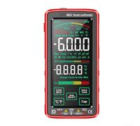 Multimètre numérique intelligent 6000 points, testeur automatique True RMS rechargeable avec capteur NCV, écran VA rétroéclairé et gaine en silicone (rouge)