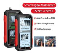 Multimètre numérique intelligent à grand écran de 4,8 pouces FS899C FS899L, 6000 comptes, outil de mesure de la tension et du courant, batterie rechargeable FS899C