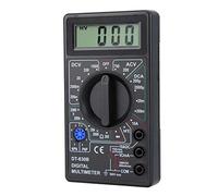 Multimètre numérique LCD, mesure multimètre numérique en plastique de tension AC/DC, isolation en caoutchouc et antidérapant pour les usines de laboratoires(DT-830B black)