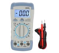 Multimetre numerique portable multifonction avec ecran LCD et detecteur de tension CA/CC, gris et blanc