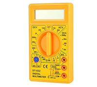 Multimètre numérique Portable, testeur de Tension CA CC Jaune, multimètre avec Buzzer pour Laboratoire, Usine et Maison (DT-832)