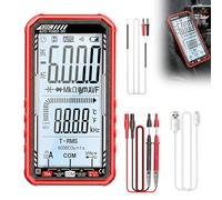 Multimètre numérique rechargeable 6000 points True RMS, testeur intelligent à plage automatique avec écran de 5 pouces,capacité de résistance de courant de tension AC DC pour la maison et l'autom red