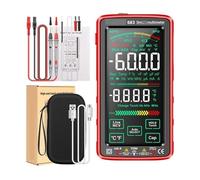 Multimètre numérique rechargeable à écran tactile 683 6000 points, anti-brûlure, universel, avec affichage inversé de l'ampèremètre (VA) et testeur de tension sans contact (NCV).(683 Red)