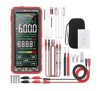 Multimètre numérique rechargeable à écran tactile 683 6000 points, anti-brûlure, universel, avec affichage inversé de l'ampèremètre (VA) et testeur de tension sans contact (NCV).(683 Red Pro)