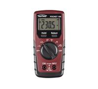 Testboy Multimètre numérique Pocket 100 – 600 V AC/DC, écran LCD rétroéclairé, T-RMS – rouge/noir