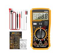 Multimètre numérique - Testeur automatique 1999 points, outil de mesure rapide et précis | Compteur électrique ABS pour Test hFE de Diode de température de résistance de courant de tension avec des fi