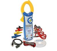 PeakTech 1660 - Pince de Courant Efficace avec USB, 1000A AC, 9999 counts, Multimètre Numérique, pour kW, kWh, kVA, TÜV/GS, Pince de Courant, Voltmètre sans Contact, Testeur de Continuité