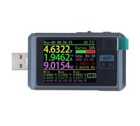 Multimètre testeur USB FNB48P avec écran LCD TFT couleur de 1,77 pouces - Compteur de tension et de courant à 6 chiffres compatible avec les protocoles PD QC SCP AFC -
