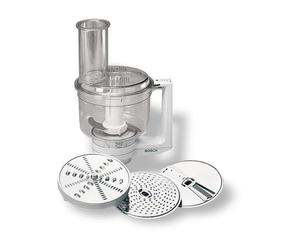 Multimixeur - BOSCH - Pour Kitchen machine MUM5 - Couteau universel, râpe et disque double tranchant - Blanc transparent