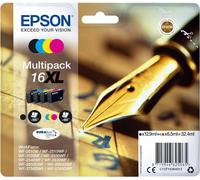 Multipack 16Xl Stylo Plume, Cartouches D'Encre D'Origine Xl Haute Capacité, 4 Couleurs: Noir, Cyan, Magenta, Jaune, Wf-21W Wf-252Nf Wf-253Wf Wf-254Wf Wf-263Wf Wf-265Dwf Wf-275Dwf