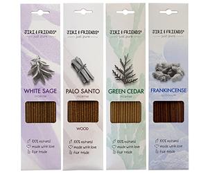 Multipack Assortiment d’encens de sélection de Sauge Blanche et Palo Santo et Le Cèdre Vert et Le Bois de Santal 100% Naturel